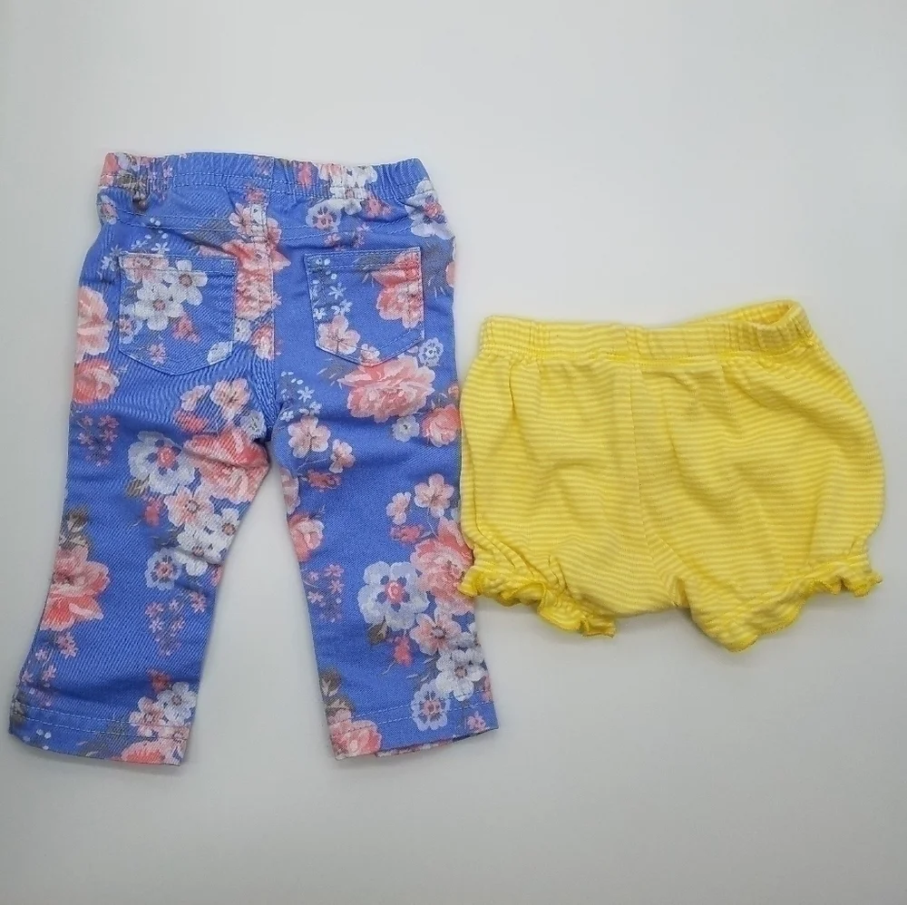 Carter's Floral Jeans with Matching Set 3m